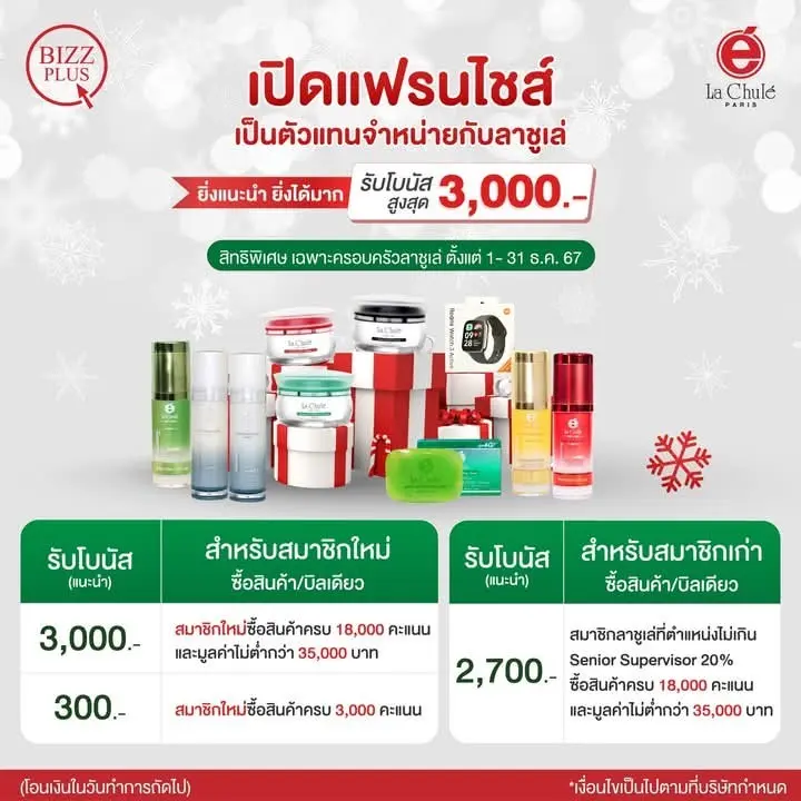 ร่วมลงทุนธุรกิจแฟรนไชส์ออนไลน์ เดือนธันวาคม 2567