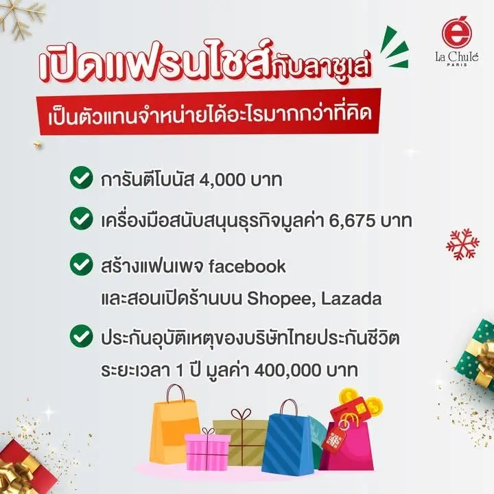 ร่วมลงทุนธุรกิจแฟรนไชส์ออนไลน์ เดือนธันวาคม 2567