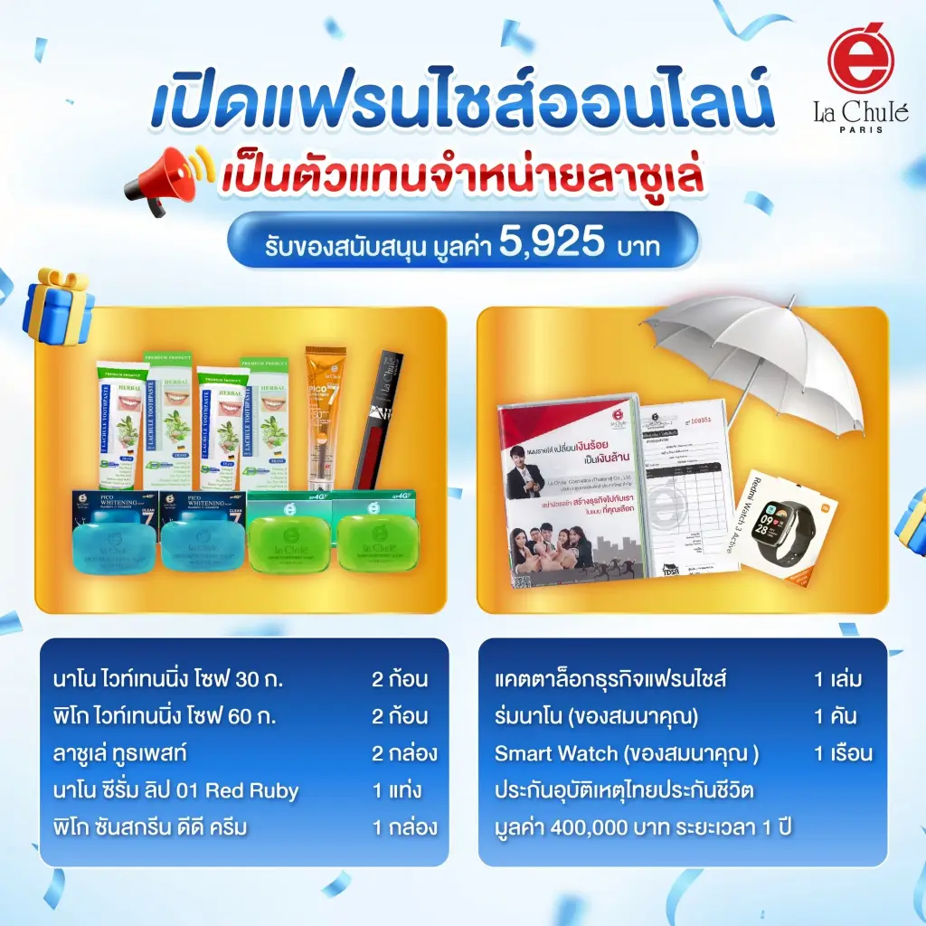ร่วมลงทุนธุรกิจแฟรนไชส์ออนไลน์ เดือนสิงหาคม 2568